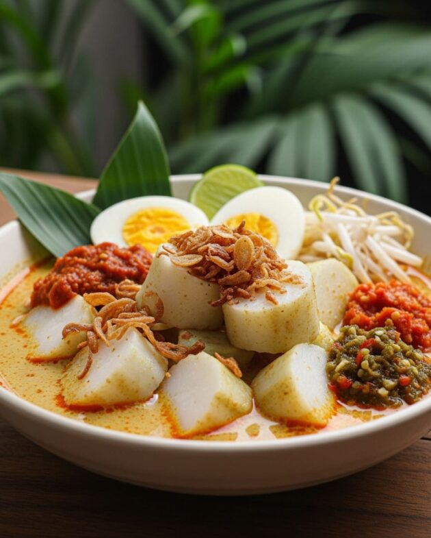Lontong Rice Cake in Coconut Curry