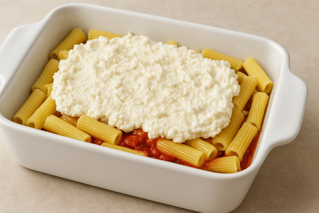 Add layer of meat sauce 