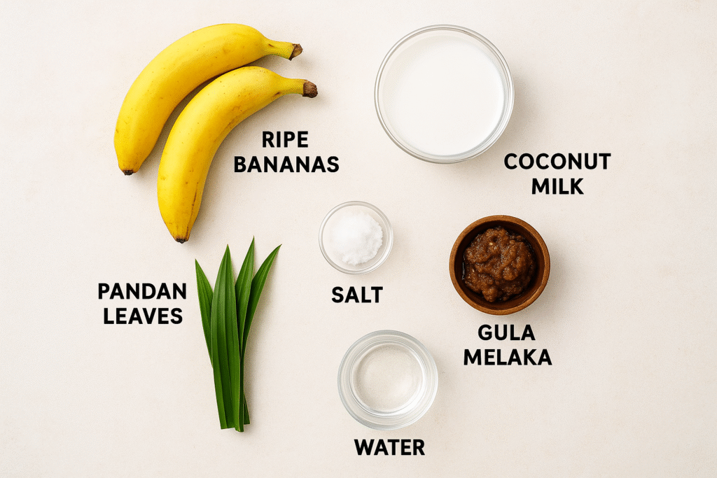 Pengat Pisang Ingredients 