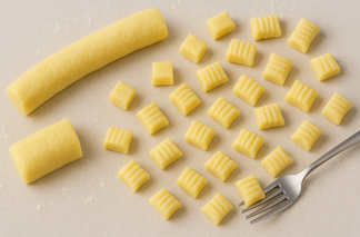 Cut dough in small sections 