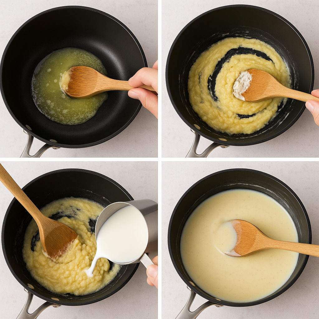 Making of Bechamel melt butter 