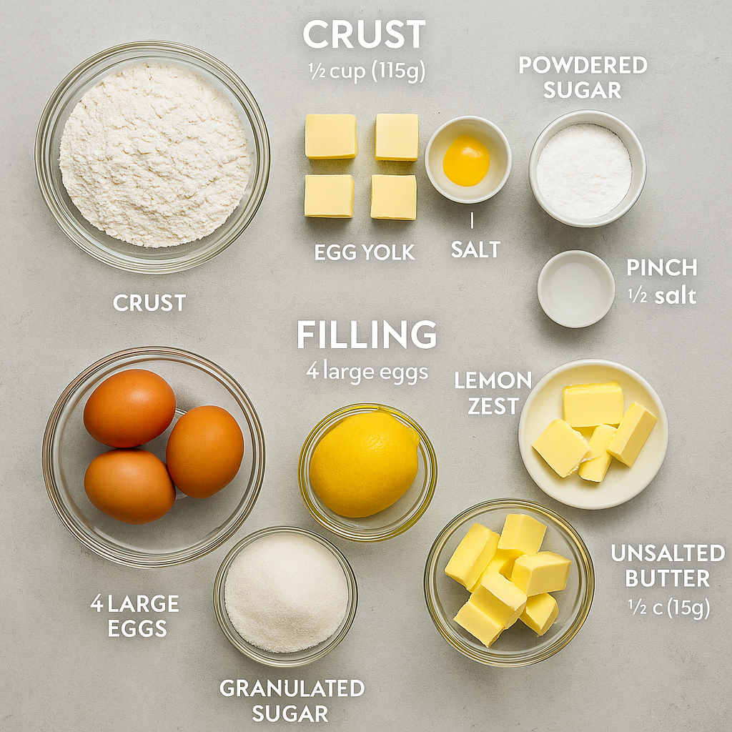 Ingredients for lemon tart 