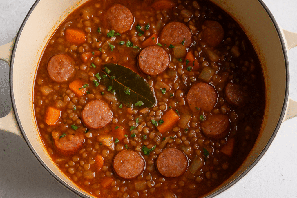 Mix tomato paste with ingredients 