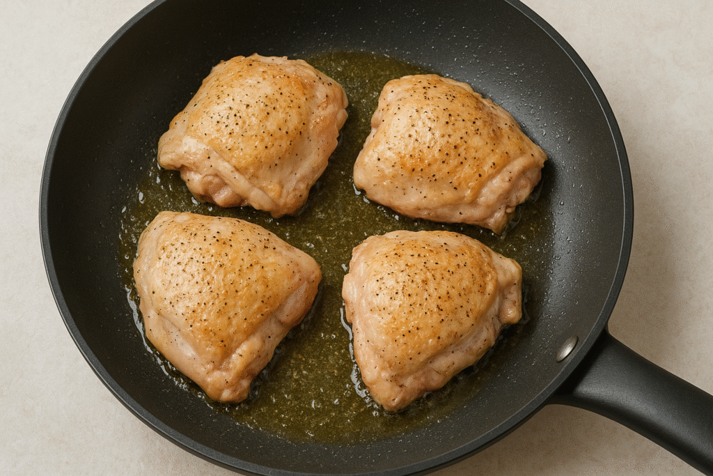 Season chicken thighs 