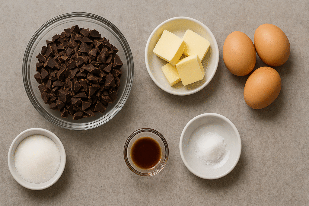 Ingredients for chocolate mousse 