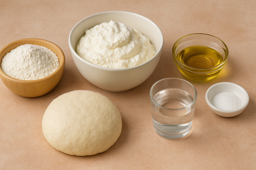 Ingredients  to prepare focaccia 