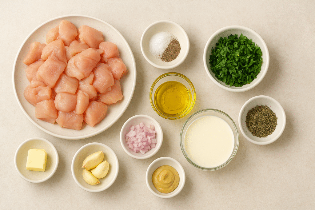 Ingredients for Chicken Dijon 
