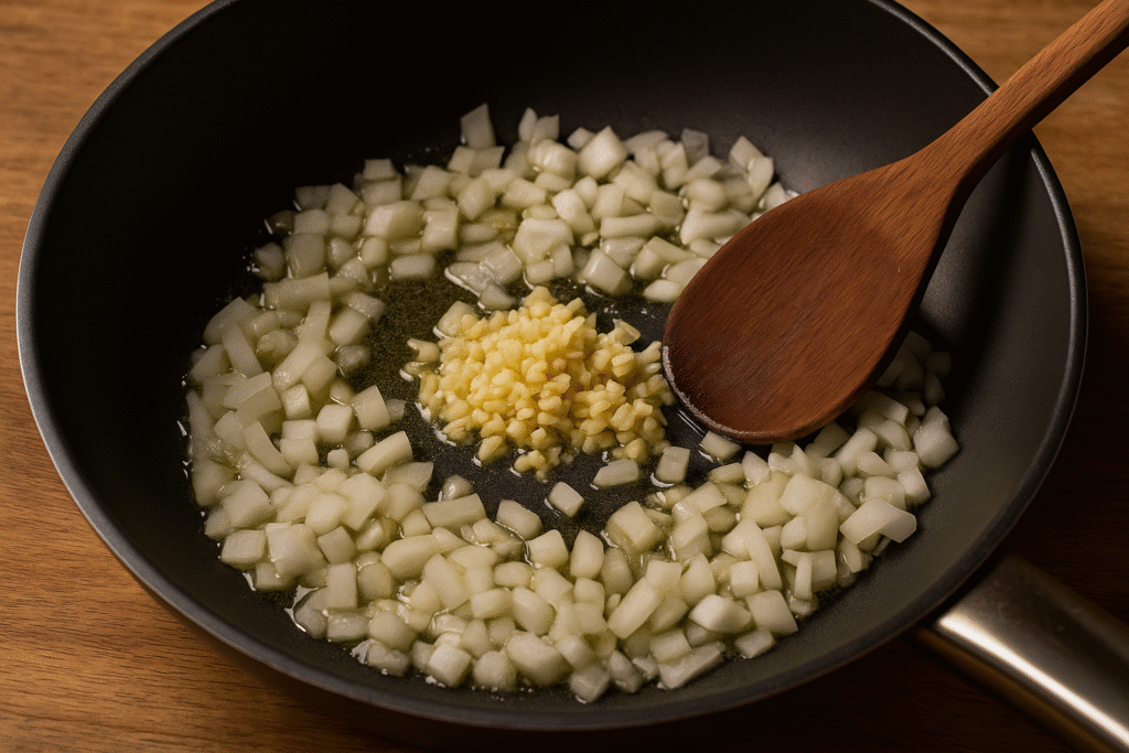 Sauté onions and garlic 