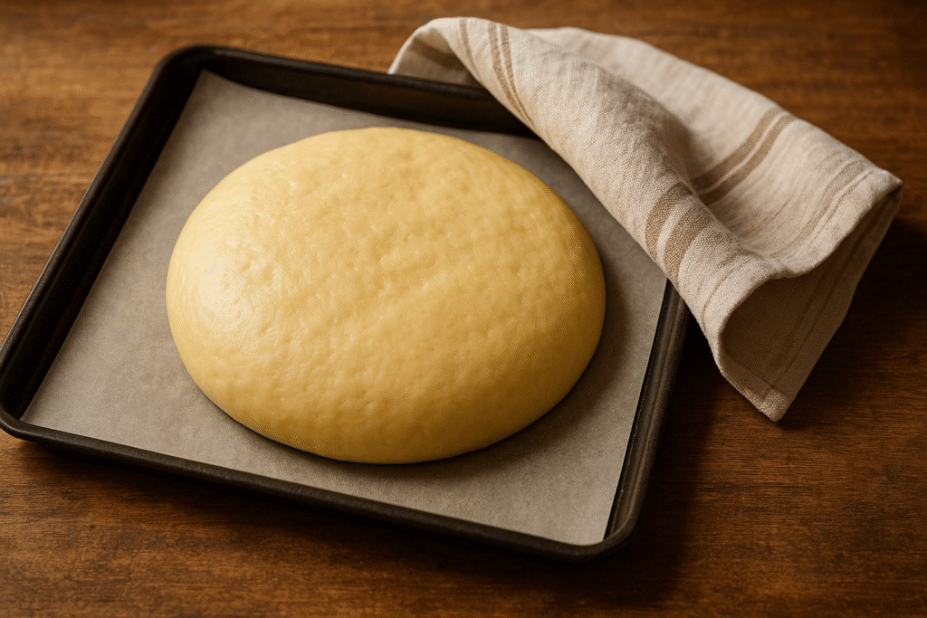 Place dough on parchment coated baking sheet 