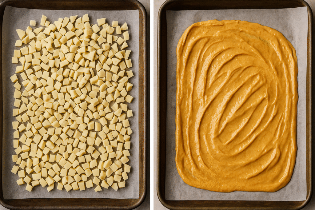 Golden caramel layer with nutty flavor 