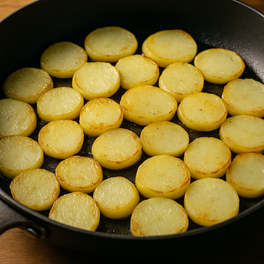 Cool sliced potatoes 