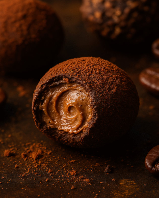 Roasted white chocolate &coffee truffles recipe