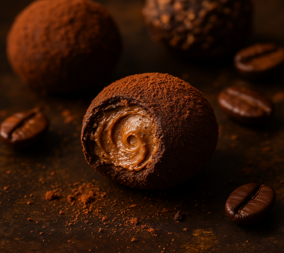 Roasted white chocolate &coffee truffles recipe