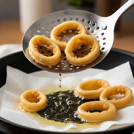 Drain & rest the squid rings 