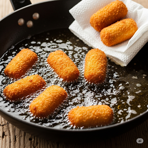 Fry croquetas to golden 