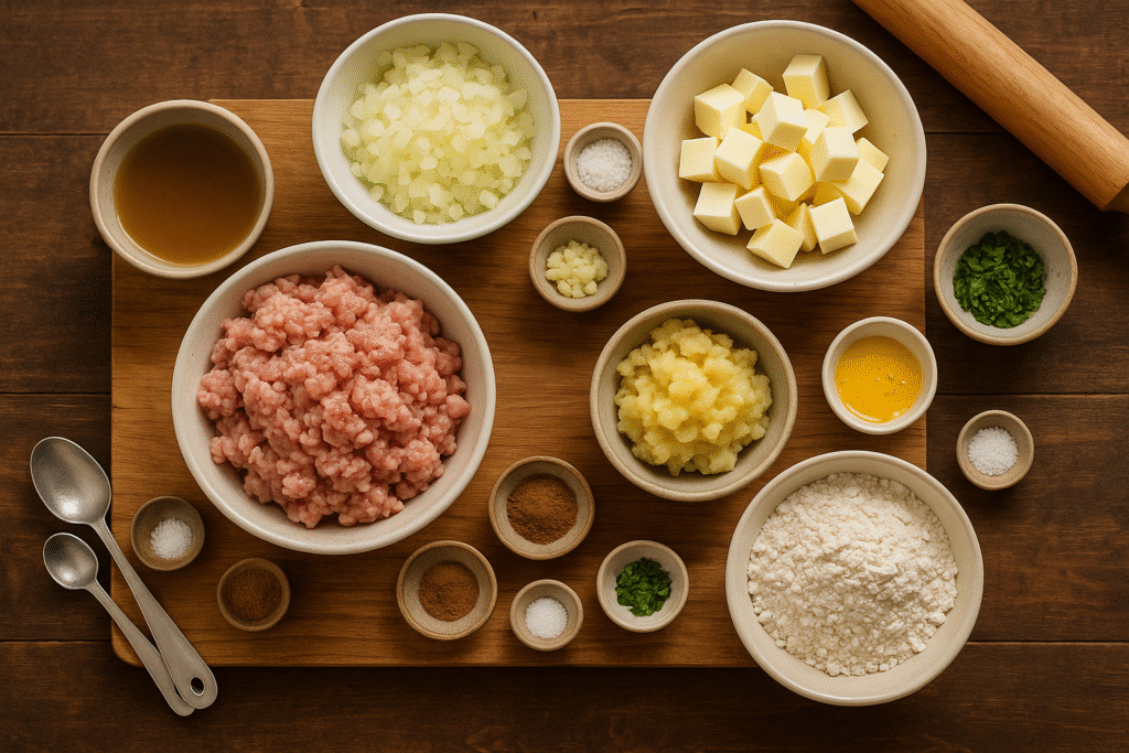 Ingredients for Tourtière