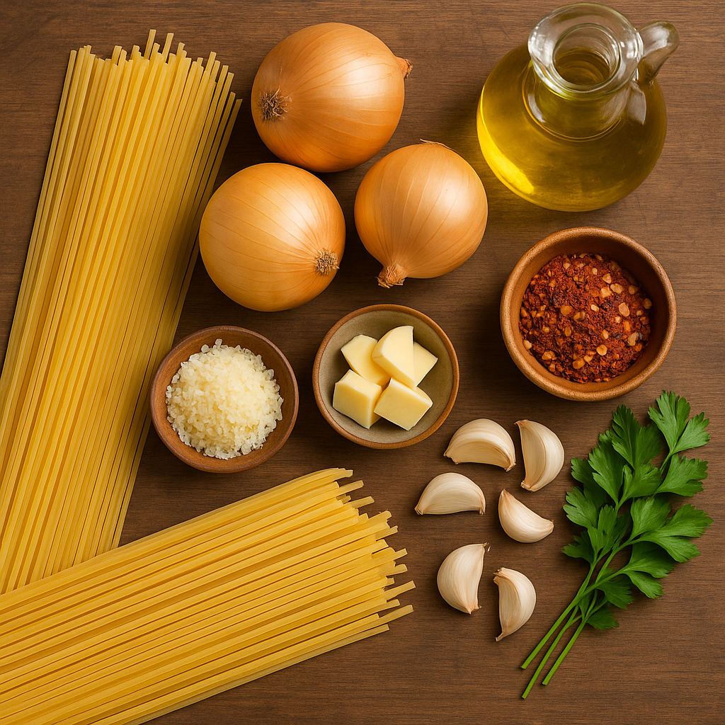 Ingredients for Onion Pasta 