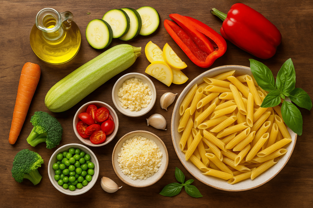 Ingredients for Pasta Primavera 