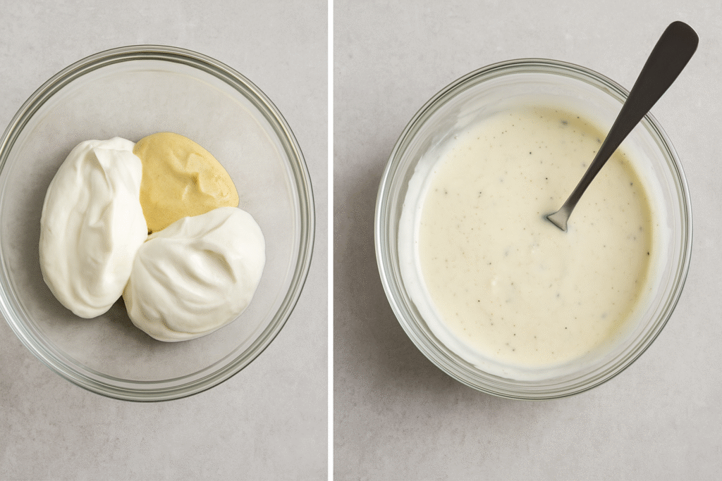 Mix mayonnaise, ,fraiche ,mustard