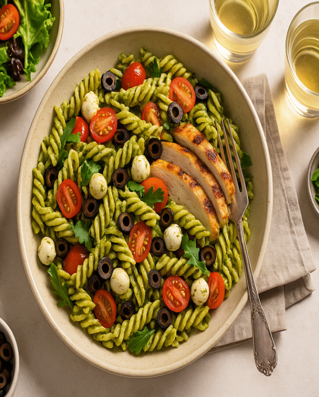Pesto pasta salad