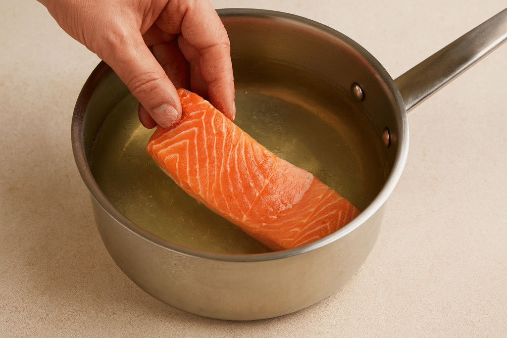 Add salmon and poach