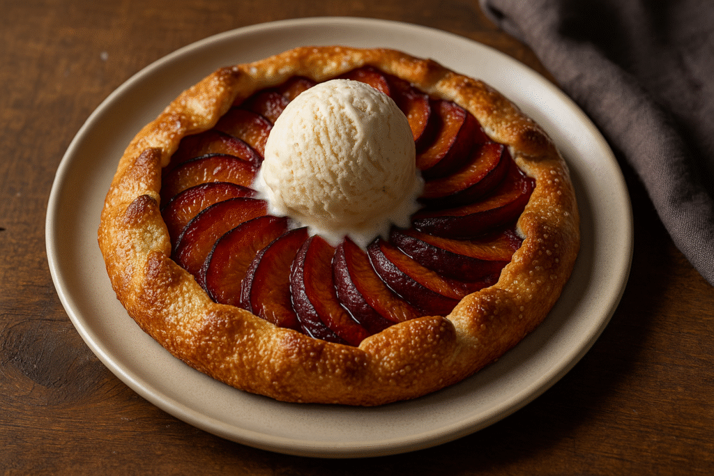 Serve with vanilla ice cream on top 