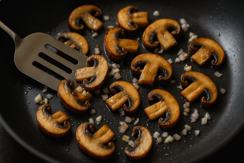Add butter ,garlic, shallot and sauté 