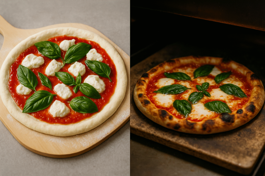 Slide pizza and bake