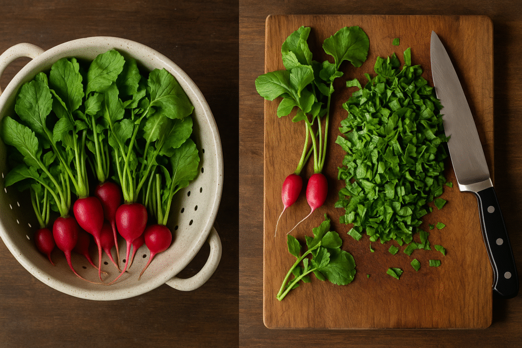 Chop radish with Knife  