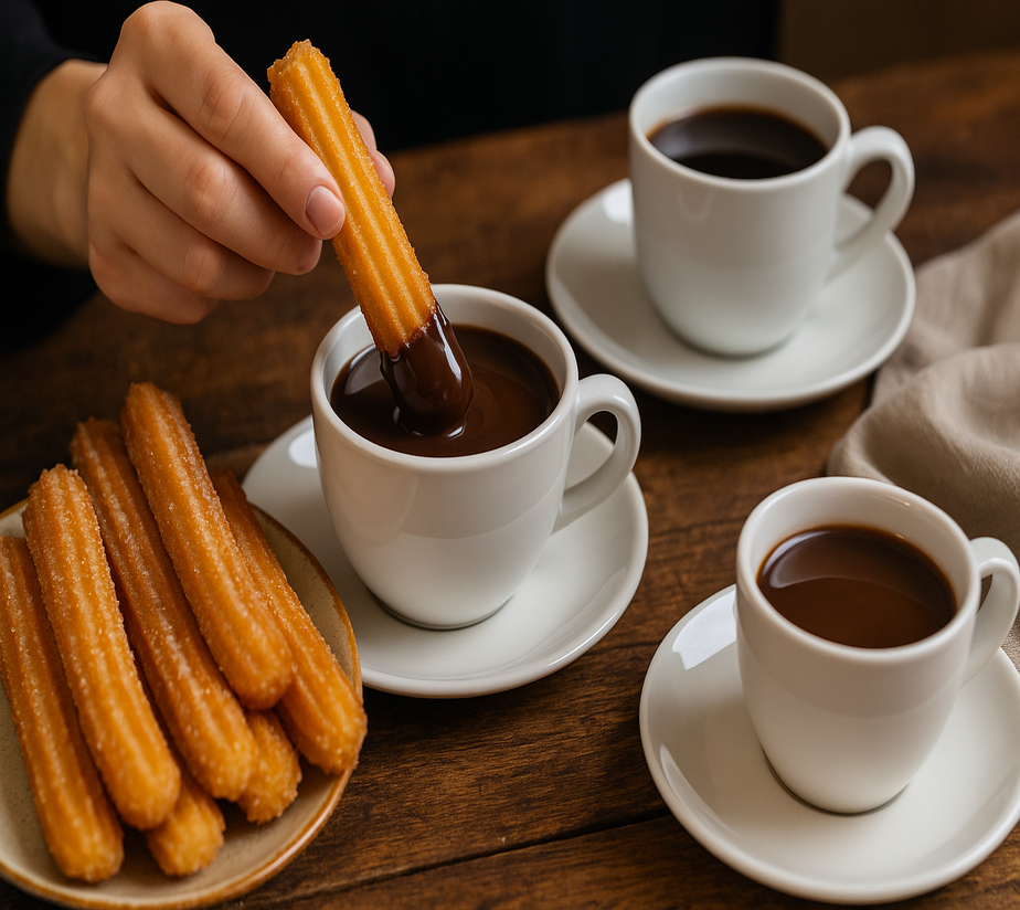 Churros con chocolate recipe
