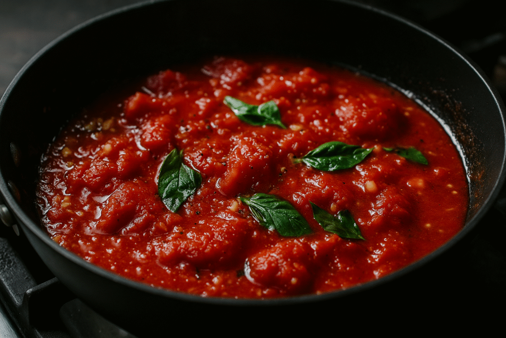 Preparation of tomato sauce 