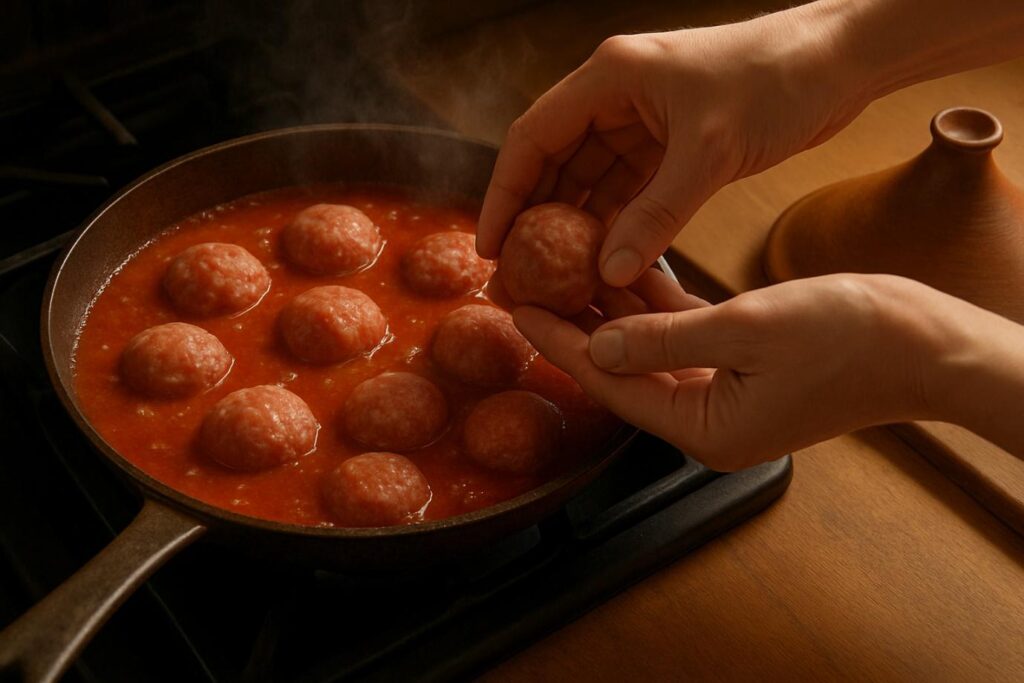 Blend meatball and sauce 
