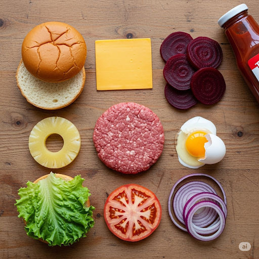 Ingredients for Kiwi burger 