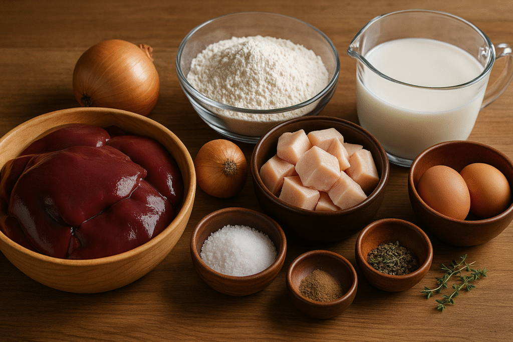 Ingredients for Leverpostej 