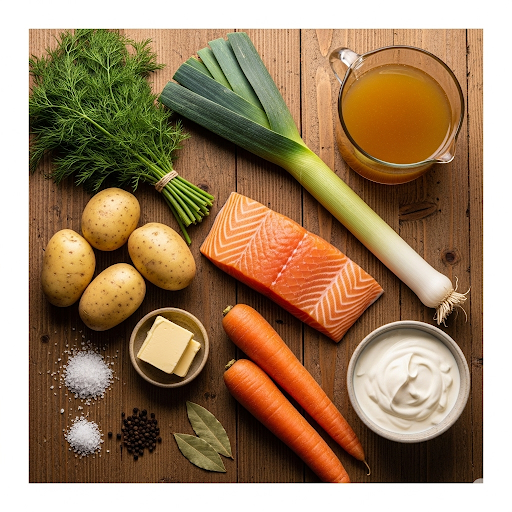 Ingredients for Lohikeitto 