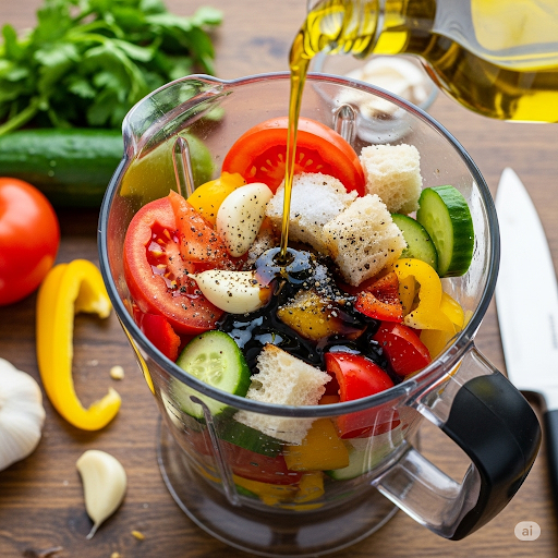 Vegetables in blender 