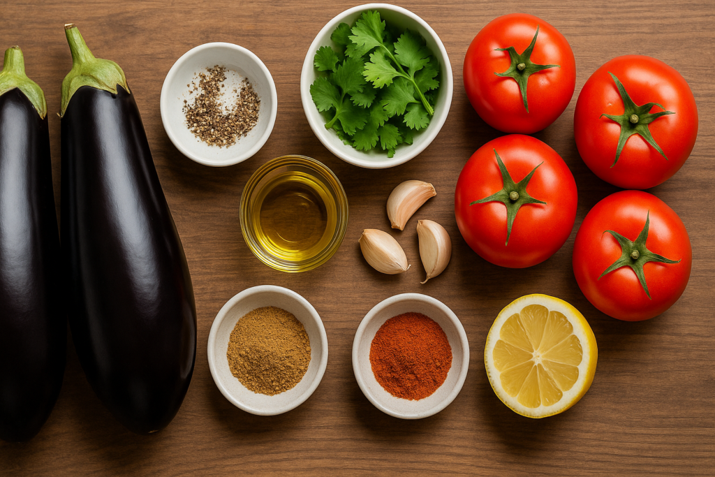 Ingredients for Zaalouk