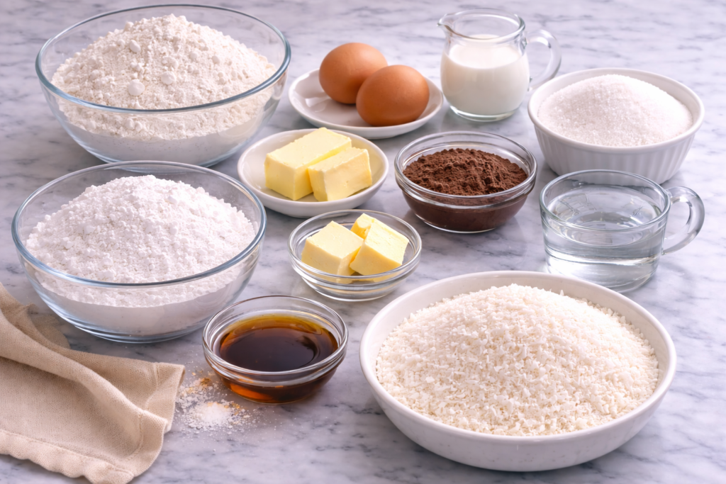 Ingredients for Lamington 