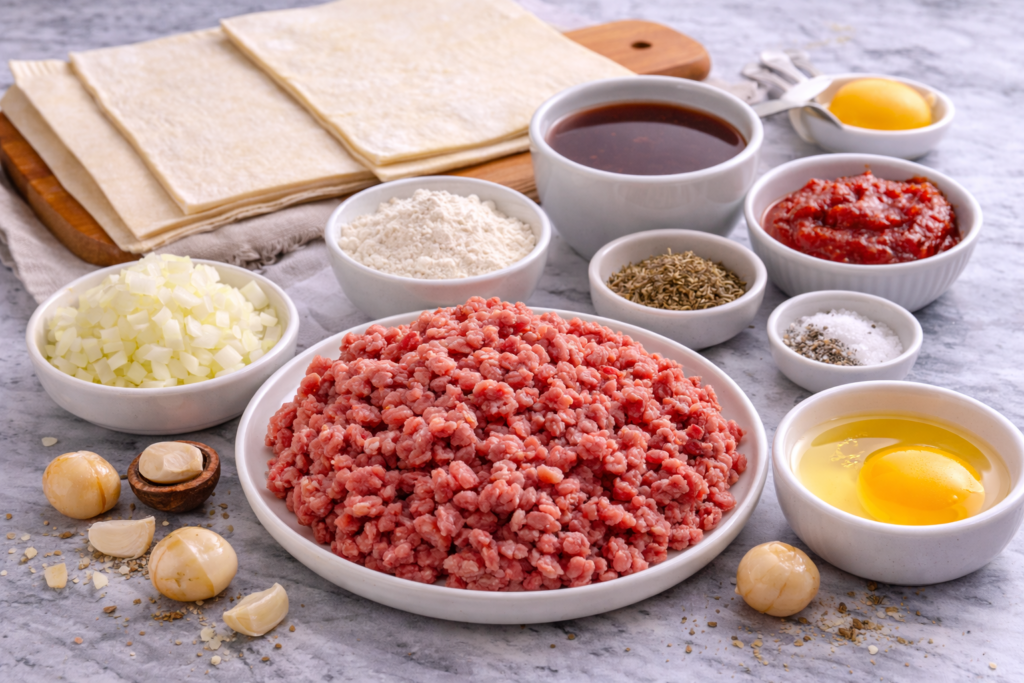 Ingredients for Meat Pies 