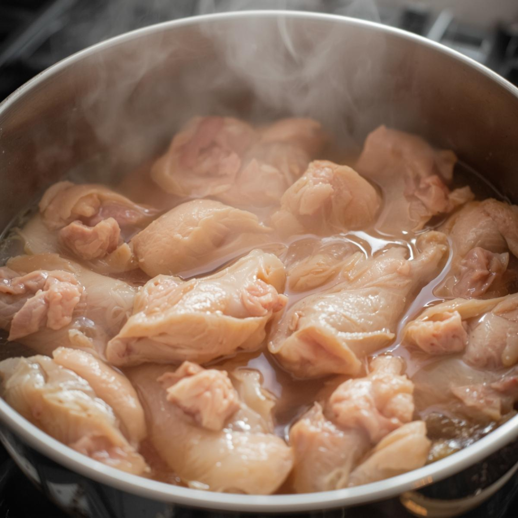 Preparation of chicken boiled recipe