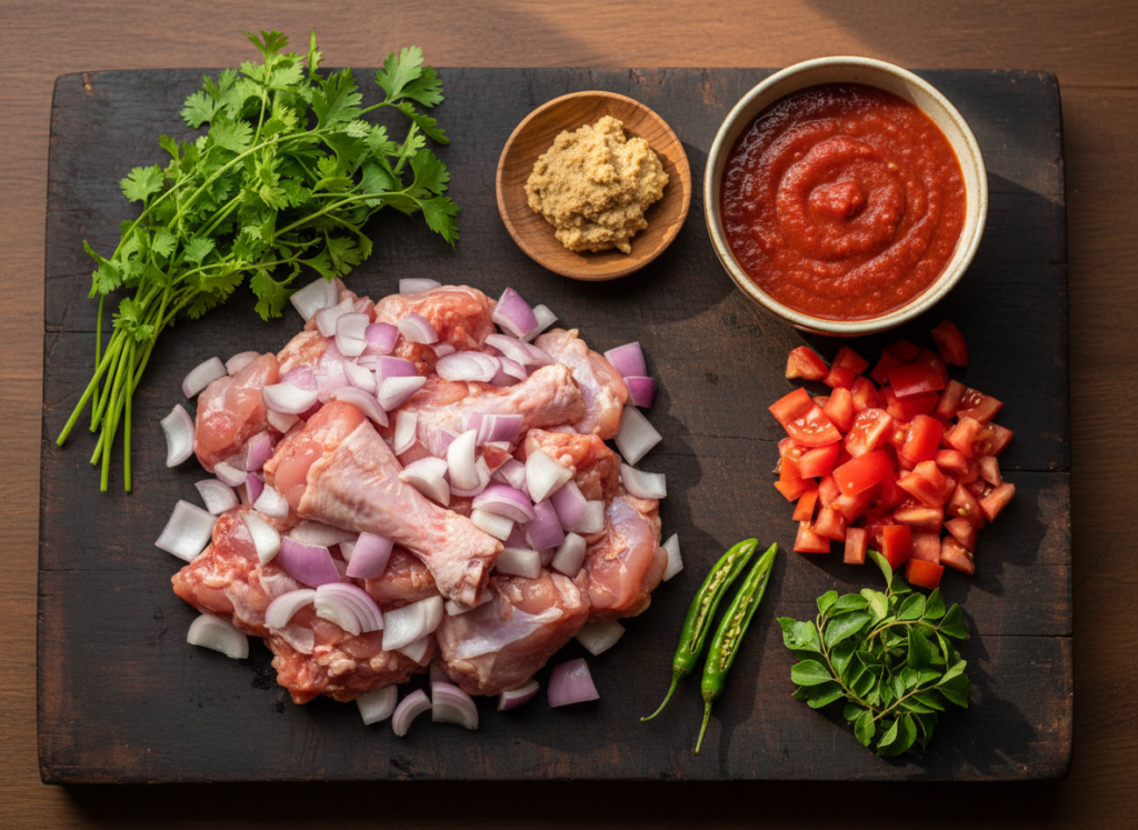 Ingredients andhra chicken curry