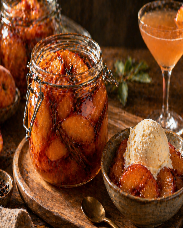 Branded Peaches Dessert