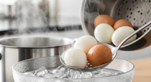 Transfer eggs in Cool Water