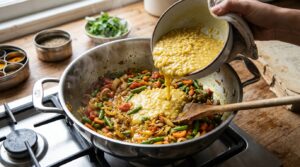 Combine Dal and Vegetables