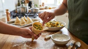 Fill Samosa Cones 