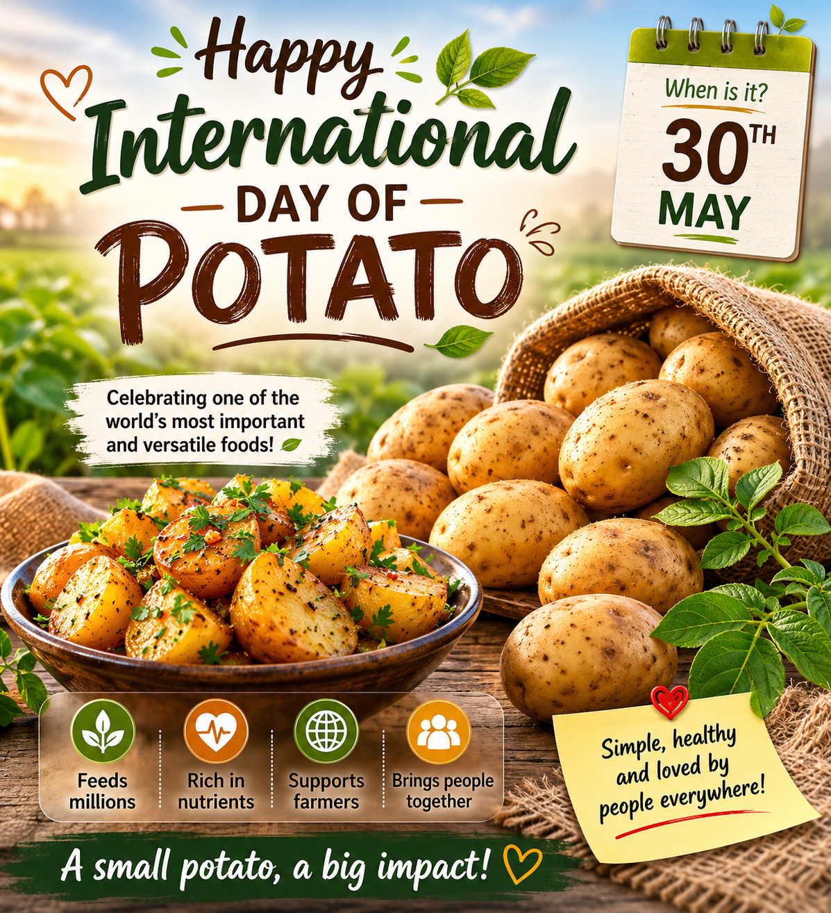 International Day of Potato is on 30th May 2026