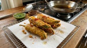 Serve Hot Mirchi Pakoda 