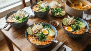 Assemble and Garnish the Laksa Noodles
